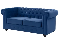 Sofá de 3+2+1 lugares em veludo azul real CHESTERFIELD