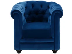 Sofá de 3+2+1 lugares em veludo azul real CHESTERFIELD