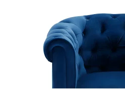 Sofá de 3+2 lugares em veludo azul real CHESTERFIELD