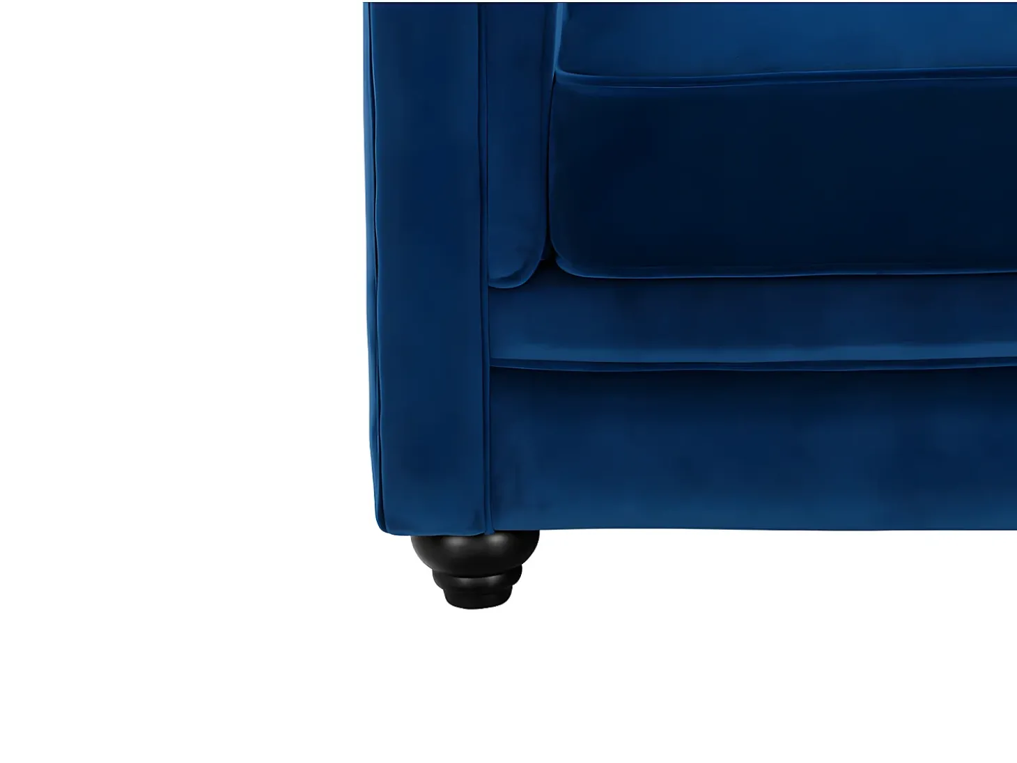 Sofá de 3+2 lugares em veludo azul real CHESTERFIELD