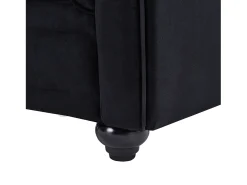 Sofá de 2 lugares em veludo preto com botões efeito cristal CHESTERFIELD