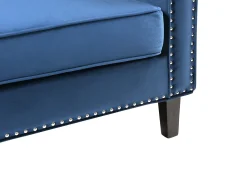 Sofá de 3 lugares em veludo azul ou estilo charme vintage - MASULI