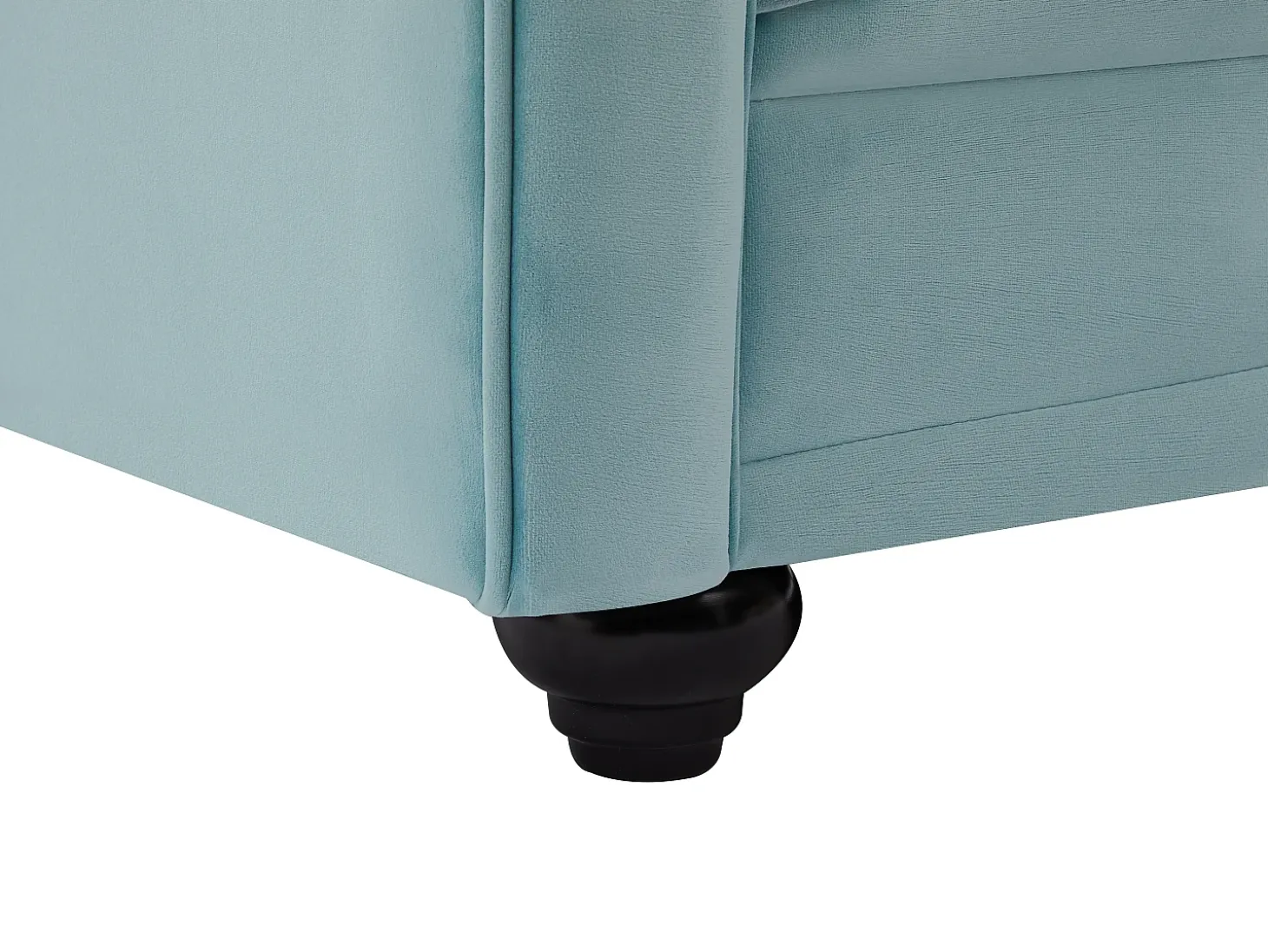 Sofá de 2 lugares em veludo azul pastel - CHESTERFIELD
