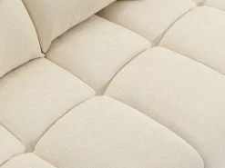Sofá de 2 lugares função avança-recua em tecido texturizado bege APOLIU