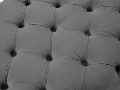 Sofá de 3 lugares, poltrona e pufe chesterfield veludo antracite EDWINA