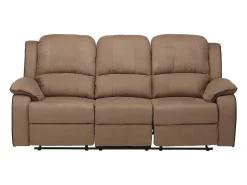 Sofá de 3+2 lugares relax em microfibra Taupe - HERNANI