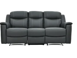 Sofá de 3+1 lugares relax em pele Cinza - EVASION
