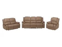 Sofá de 3+2+1 lugares relax em microfibra Taupe - HERNANI