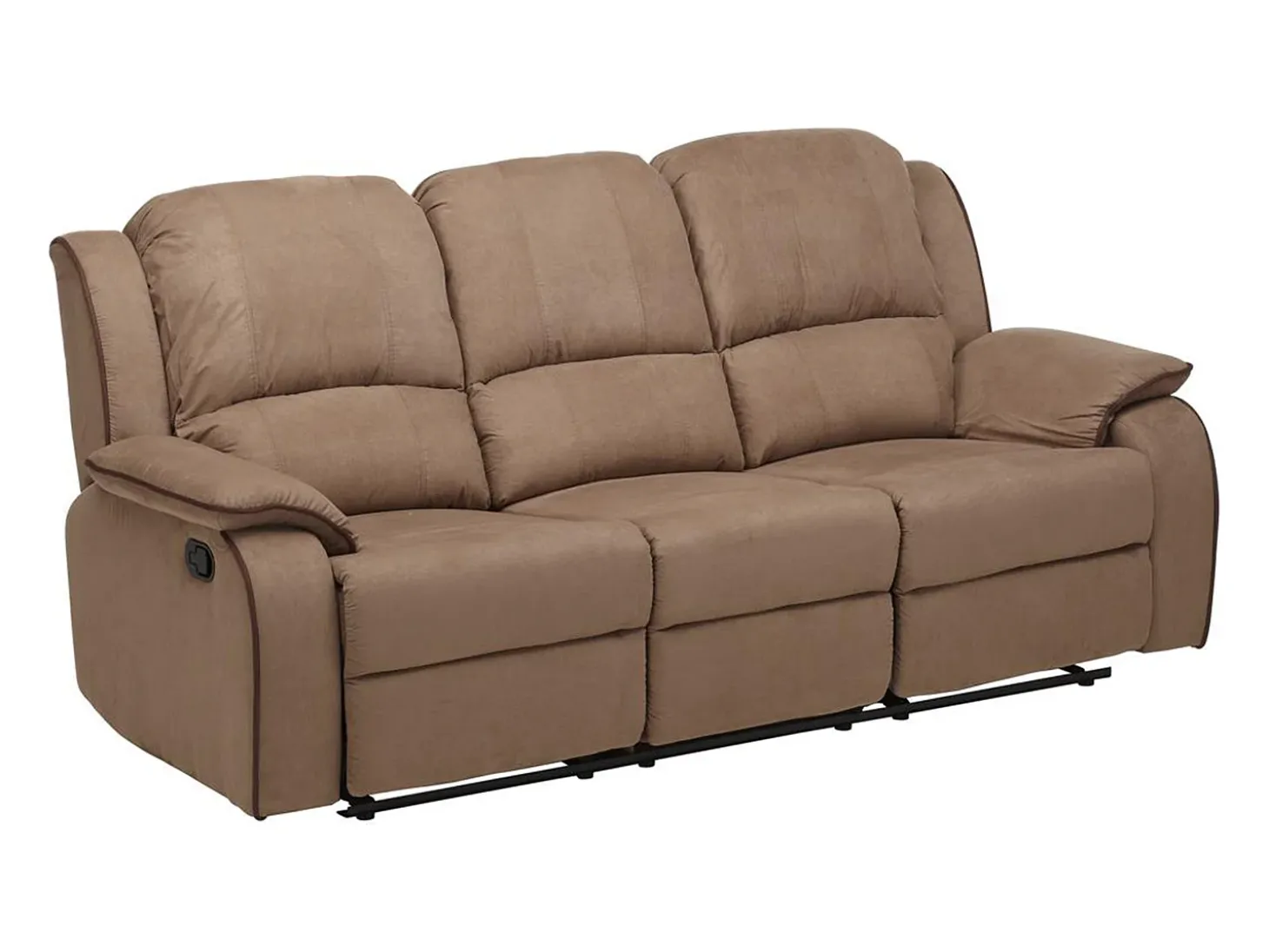 Sofá de 3+2+1 lugares relax em microfibra Taupe - HERNANI