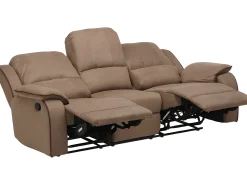 Sofá de 3+2+1 lugares relax em microfibra Taupe - HERNANI
