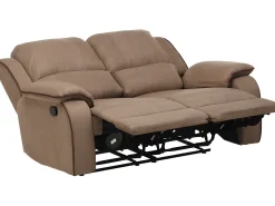 Sofá de 3+2+1 lugares relax em microfibra Taupe - HERNANI