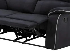 Sofá de 2 lugares relax em microfibra Preto - HERNANI