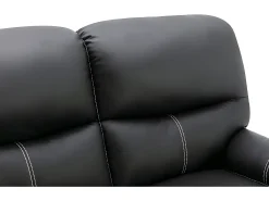 Sofá de 3+2 lugares relax em pele sintética preto 5 posições de inclinação CANBY