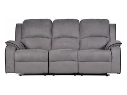 Sofá de 3 lugares relax em microfibra Cinzento - HERNANI