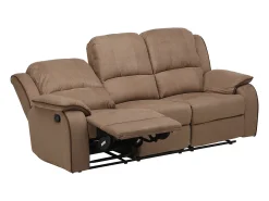 Sofá de 3+1 lugares relax em microfibra Taupe - HERNANI