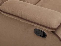 Sofá de 3+1 lugares relax em microfibra Taupe - HERNANI