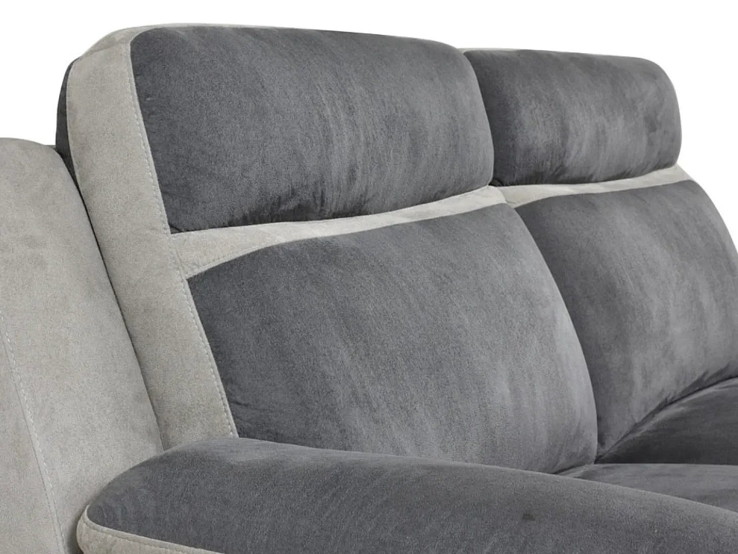 Sofá de 3+1 lugares relax manual em microfibras antracite e cinza - TALCA