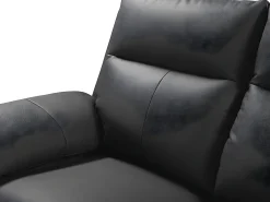 Sofá de 2 lugares relax manual em pele de búfalo Preto - PAKITA