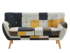 Sofá de 2 lugares SERTI II em tecido patchwork