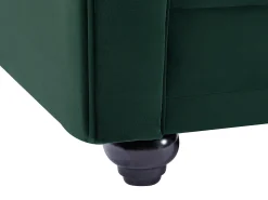 Sofá de 3 lugares, sofá de 2 lugares e poltrona veludo verde CHESTERFIELD