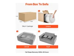 Sofá de 2 Lugares SucceBuy 160cm, Sofá Moderno em Veludo Cotelê com Molas Encapotadas, Almofadas Confortáveis para Sala, Escritório ou Apartamento, Cinza