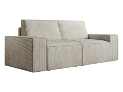 Sofá de 2 lugares veludo canelado bege design AMELIA