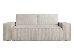 Sofá de 2 lugares veludo canelado bege design AMELIA