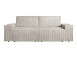 Sofá de 3 lugares veludo canelado bege design AMELIA