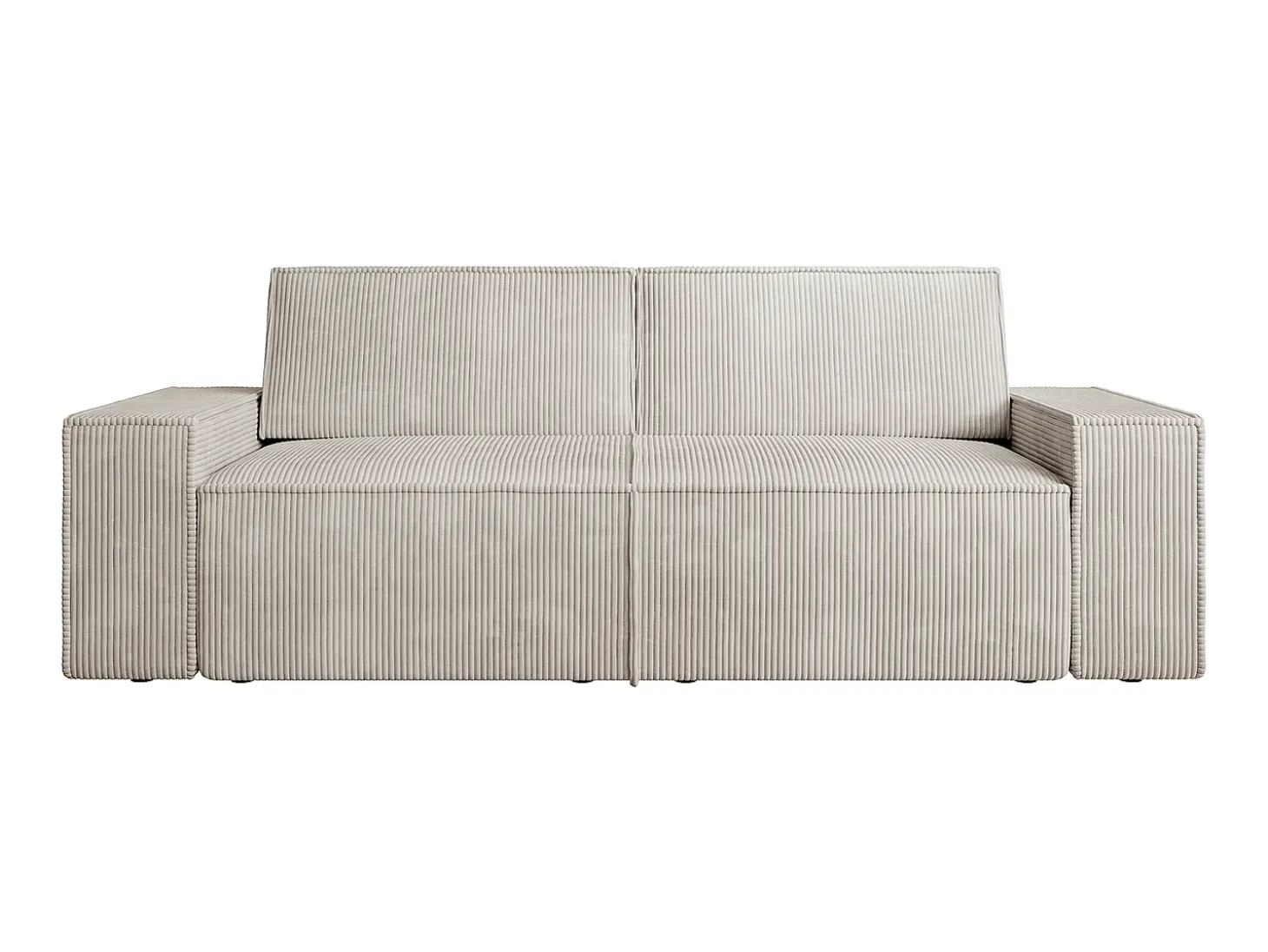 Sofá de 3 lugares veludo canelado bege design AMELIA