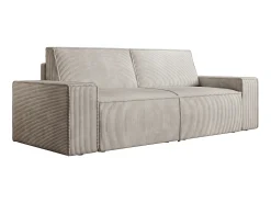 Sofá de 3 lugares veludo canelado bege design AMELIA