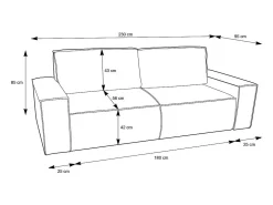 Sofá de 3 lugares veludo canelado bege design AMELIA