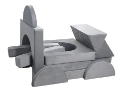 Sofá de Brinquedo Modular SucceBuy para Crianças Componente 14PCs, Sofá Seccional Convertível, com Apoios de Braço, em Esponja 28D e Pelo Curto, Sofá Bebê
