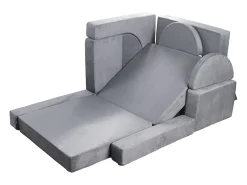 Sofá de Brinquedo Modular SucceBuy para Crianças Componente 14PCs, Sofá Seccional Convertível, com Apoios de Braço, em Esponja 28D e Pelo Curto, Sofá Bebê