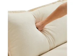 Sofá de canto chenille de 3 lugares - com apoio para os pés modular - Bege