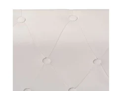 Sofá de canto Chesterfield 6 lugares couro artificial branco