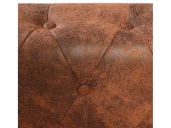 Sofá de canto Chesterfield 6 lugares couro artificial castanho