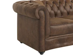 Sofá de canto chesterfield microfibra envelhecida TOLEDO