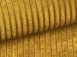 Sofá de canto direito convertível em veludo canelado amarelo AMELIA