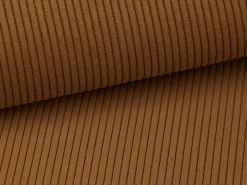 Sofá de canto direito convertível em veludo canelado terracota TEODORA