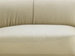 Sofá de canto direito em pele de búfalo cor bege SALVI