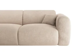 Sofá de canto direito em veludo canelado fino bege estilo design POGNI da Maison Céphy