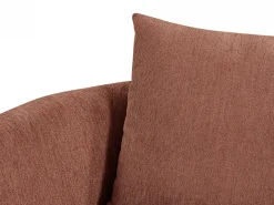 Sofá de canto direito em veludo texturizado cor terracota LOUSADO
