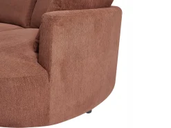 Sofá de canto direito em veludo texturizado cor terracota LOUSADO