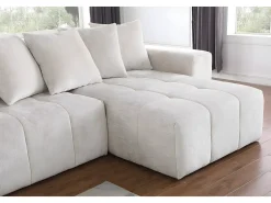 Sofá de canto em tecido chenille