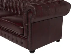 Sofá de canto esquerdo chesterfield 100% pele BRENTON