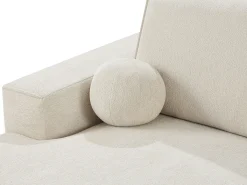 Sofá de canto esquerdo em tecido chenille bege EMABI da Maison Céphy