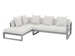 Sofá de canto modular de jardim em alumínio - Taupe - MOLOKAI de MYLIA