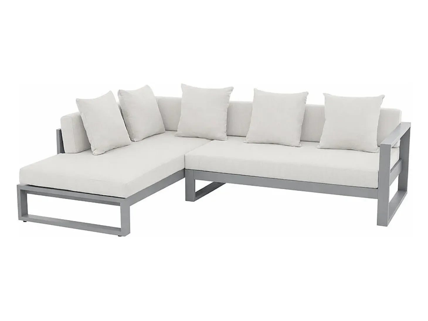 Sofá de canto modular de jardim em alumínio - Taupe - MOLOKAI de MYLIA