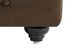 Sofá de canto panorâmico e pufe microfibra aspeto couro envelhecido CHESTERFIELD