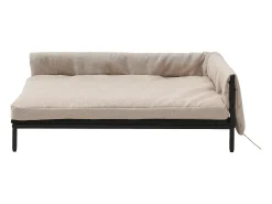 Sofá de canto para animais em linho taupe e bege C80 x L58 x A28 cm SIPARIA